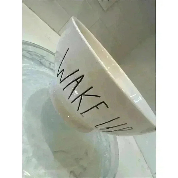 Rae Dunn CEREAL Bowl White Magenta Collectible artisan collection Wake up - Picture 2 of 8